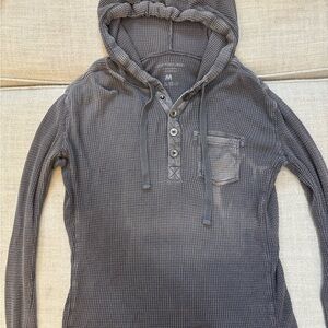 Calvin Klein Charcoal Hooded Henley